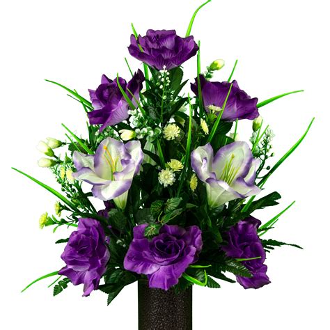 graveyard flower vases|artificial flowers for gravestone vases.